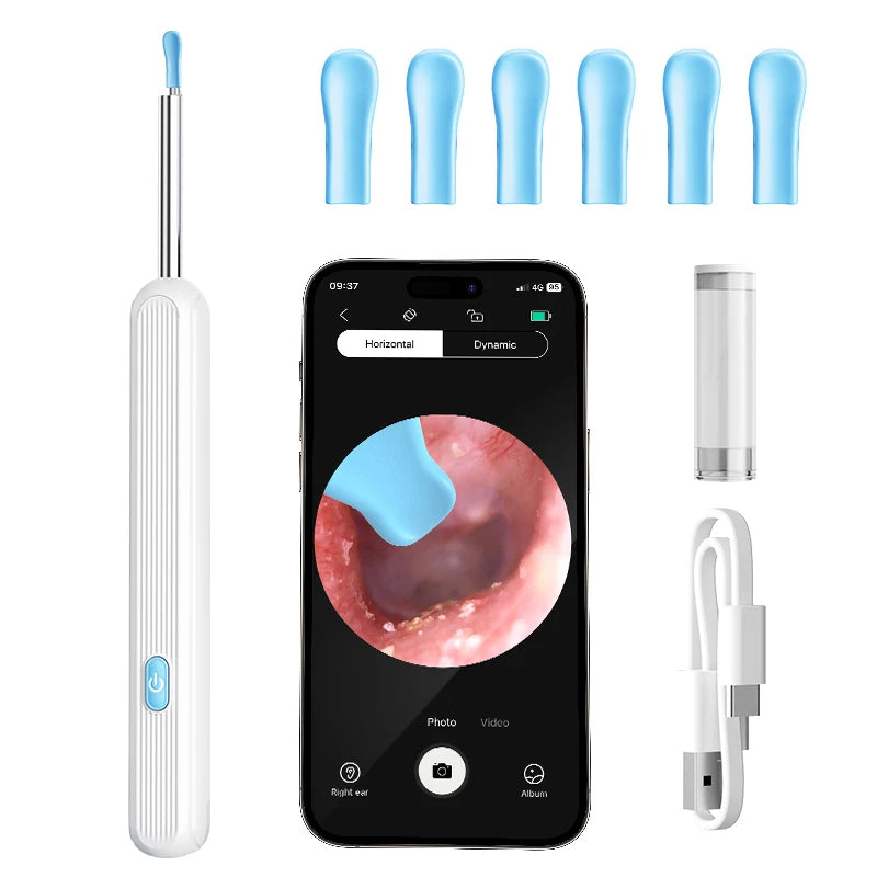 Smart visual ear cleaner with camera and led light