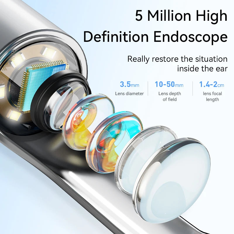 Smart visual ear cleaner with camera and led light