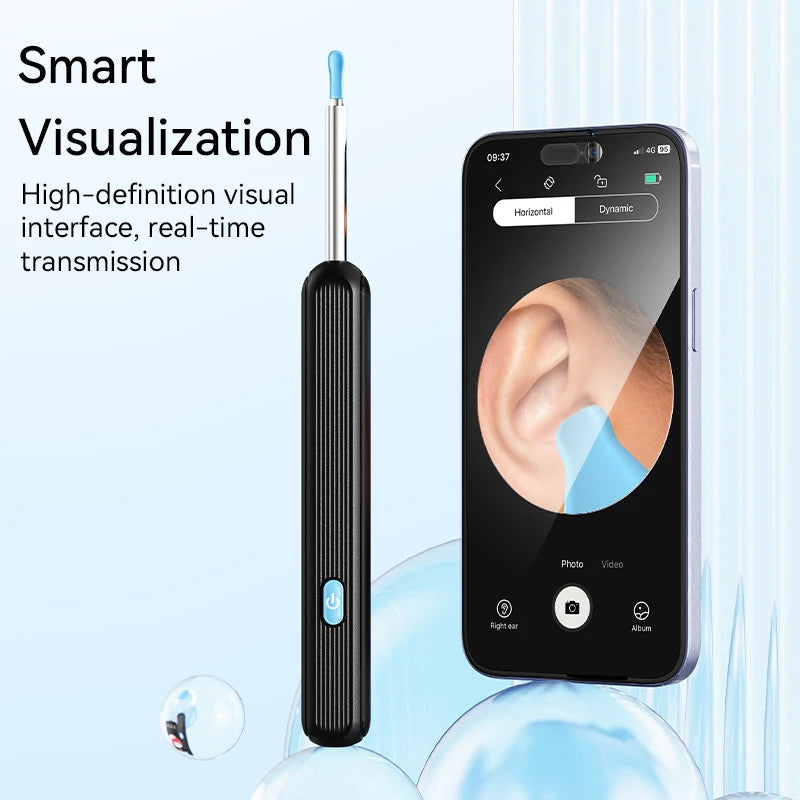 Smart visual ear cleaner with camera and led light